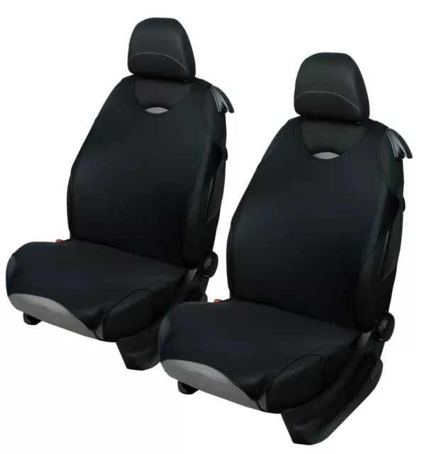 2 Black Front Car Seat Covers for VW Beetle Lupo Bora Caddy Eos Fox Polo UP!