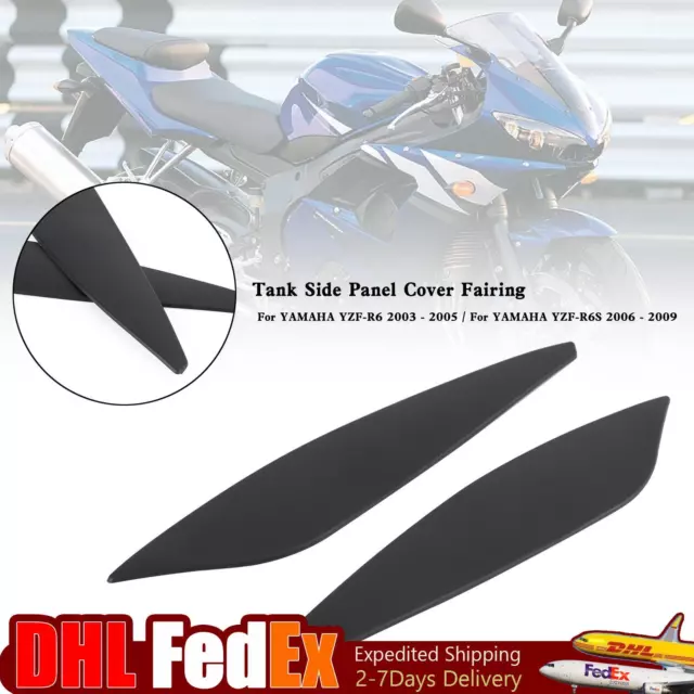 Gas Tank Side Trim Cover Panel Fairing Cowl For Yamaha YZF R6 03-05 R6S 06-09 U3