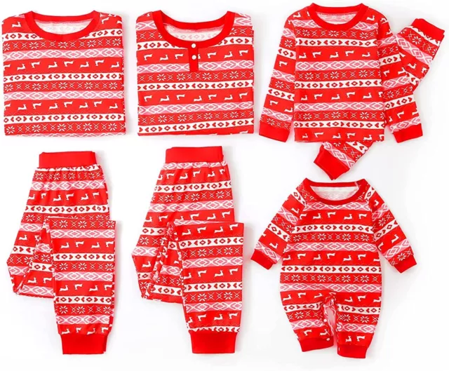 Christmas Family Matching Kids Adult Pajamas Sleepwear Xmas PJs Set Nightwear AU 3