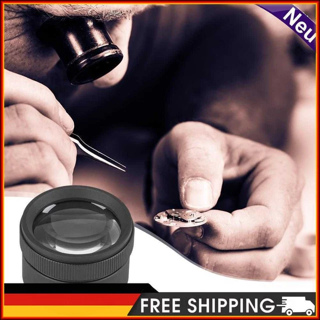 Lupa InnerSetting con aumento de 30 aumentos, lente óptica, lupa para monedas (negra)