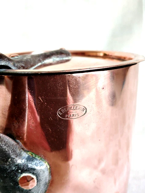 ANCIENNE CASSEROLE EN cuivre tamponnée "18" / Antique French Copper cooking pan EUR 18,00