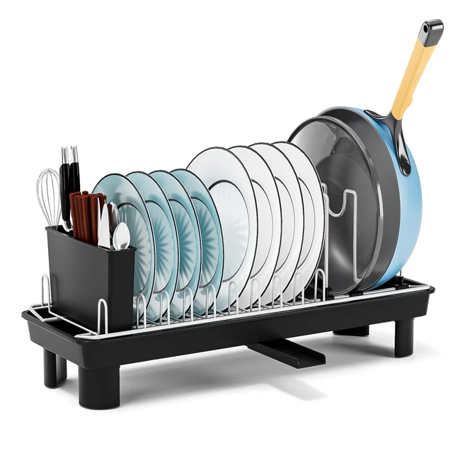 Égouttoir à Vaisselle - à 1 Niveaux, Égouttoir Vaisselle sur evier en Acier Inoxydable avec Porte-ustensiles, Egoutoire Vaisselle Cuisine Support pour ustensiles et Planche à découper Égouttoir à Vaisselle - à 1 Niveaux, Égouttoir Vaisselle sur evier en Acier Inoxydable avec Porte-ustensiles, Egoutoire Vaisselle Cuisine Support pour ustensiles et Planche à découper