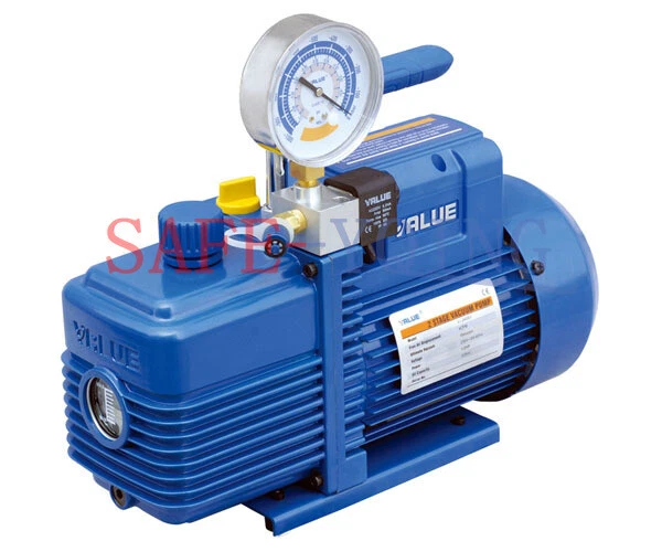 1PC Stage Vacuum Pump Rotary Vane with Gauge 4.3CFM 1/3HP Air Refrigeration 2Pa