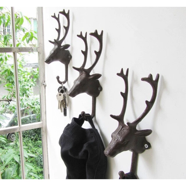 Clothing Hanging Hook Deer Head Wall European Style Wrought Iron