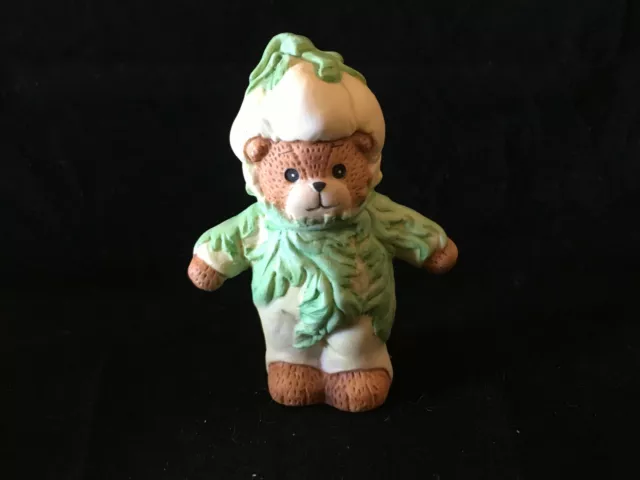 Lucy & Me Bear Yellow Flower Green Leaves Bear Enesco Lucy Rigg 1989