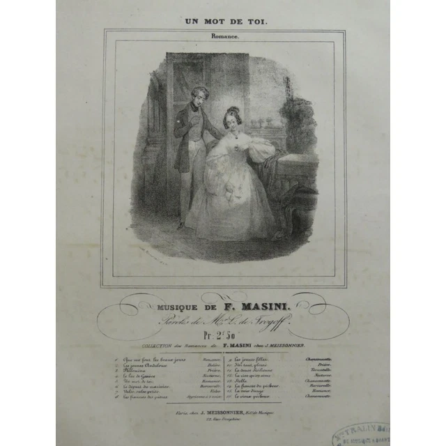 MASINI F. Un mot de toi Chant Piano ca1840
