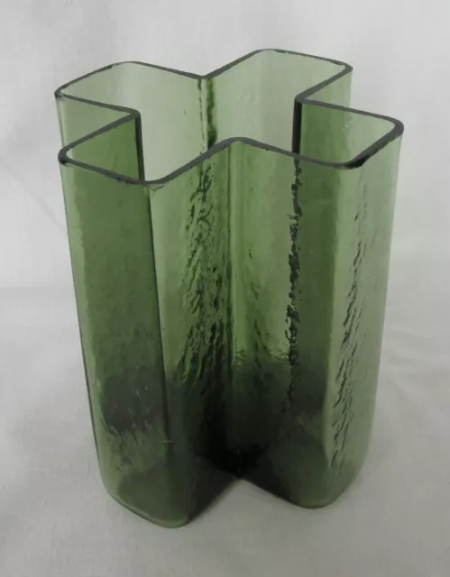 Grüne Vase, Glasvase,  Glas wohl Finnland