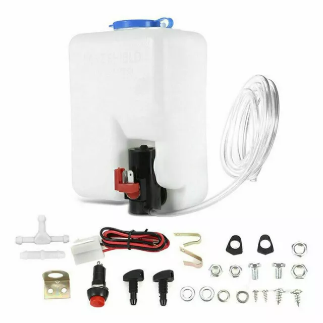 Windshield washer system universal 12V washer fluid container 1.2L washer bottle