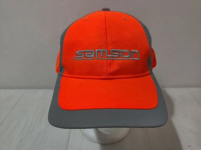 Samson Neon Blaze Orange Reflective Strap Back Adjustable Hat Cap Adams