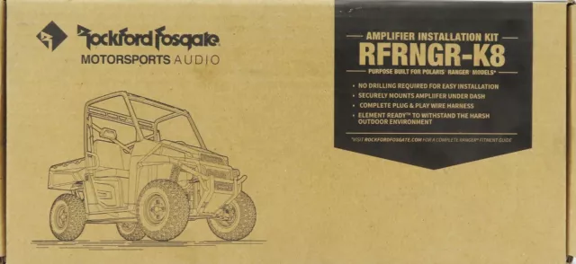 Rockford Fosgate RFRNGR-K8 Amp Kit and Mounting Plate for Polaris Ranger