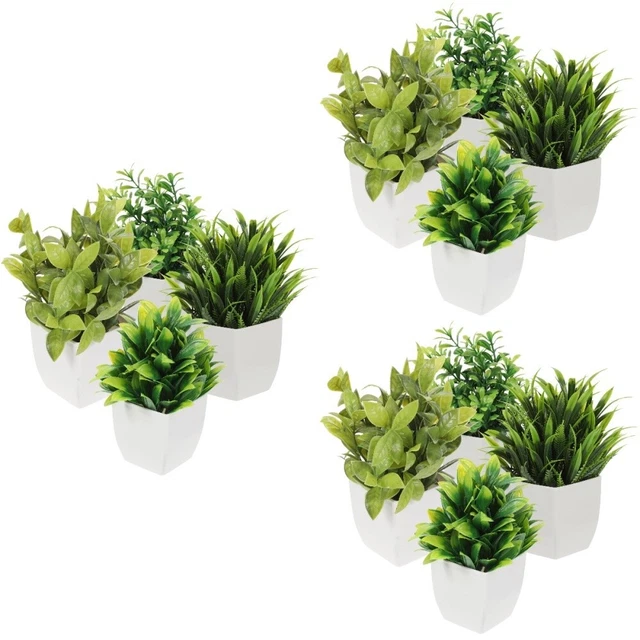 4 Pcs Verde Artificiale Piccola Pianta in Vaso Finti Piante Artificiali