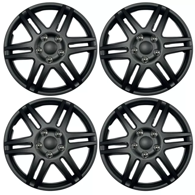 15 Inch Black Wheel Trims Set of 4 15" Wheel Trim Covers Hub Cap Plastic ABS