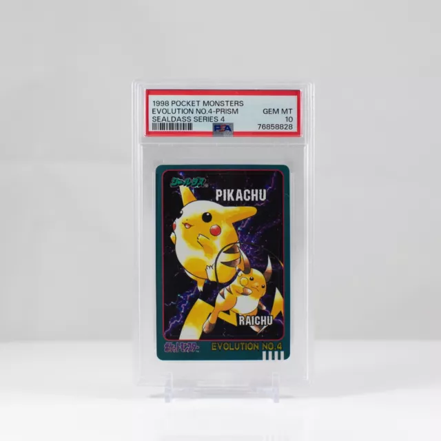 1998 Pokemon Bandai Sealdass Evolution NO.4 Prism Series 4 PSA 10 POP 6 Pikachu