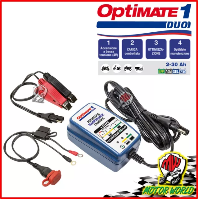 Optimate 1 Duo Mainteneur Chargeur Automatique Acide Lithium Plomb 2-20AH