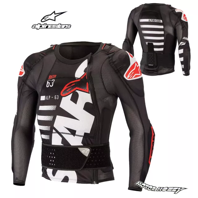 Pettorina Alpinestars Sequence Protection Jacket Long Sleeve Black White Red