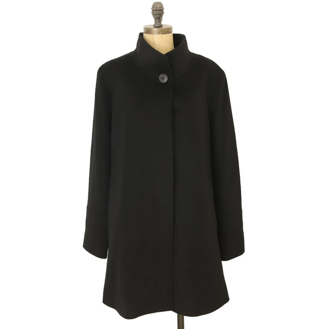 Fleurette Black Stand Collar Wool Coat Size 16 $1048 Black NEW B99 Fleurette Black Stand Collar Wool Coat Size 16 $1048 Black NEW B99