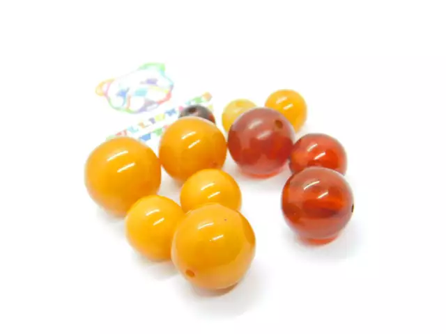 Genuine Baltic Amber Bead Collection Charms Art Deco c1920