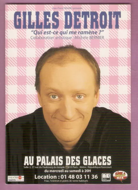 Gilles DETROIT carte postale SPECTACLE au Palais des Glaces  Paris 10