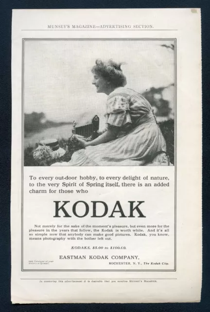 Vintage Kodak Ad - Charm for those who Kodak  - Original 1900s Magazine Ad