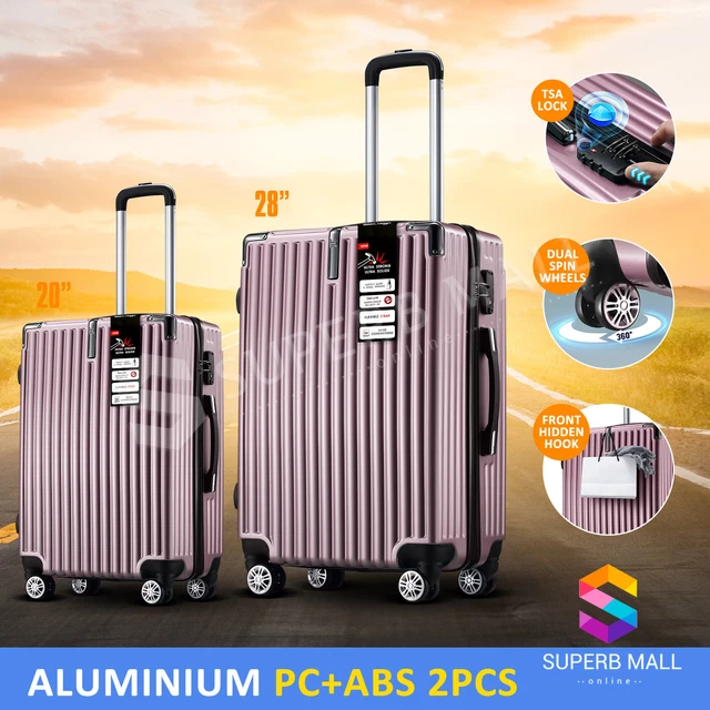 2 Piece Luggage Set Carry On Traveller Suitcase Hard Shell Rolling Trolley Bag