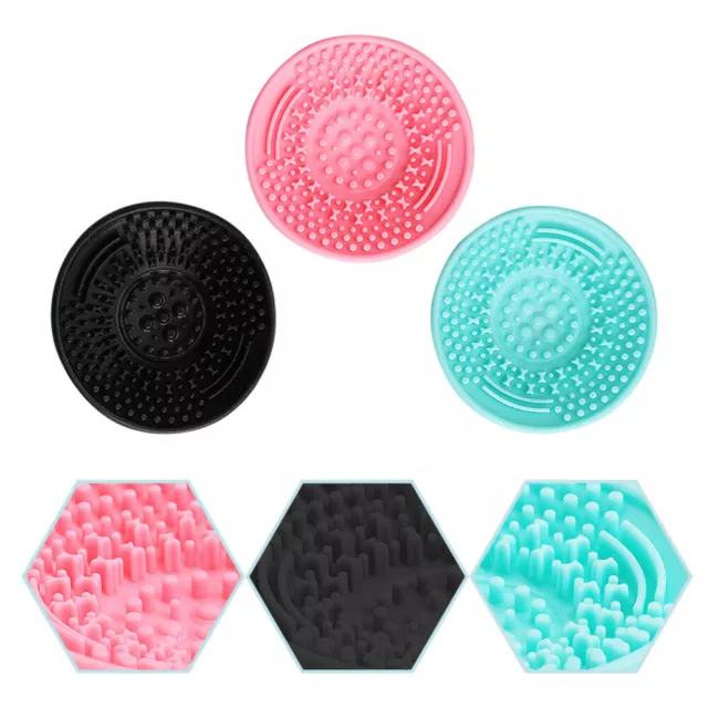 Silicone Makeup Brush Cleaning Mat: 3pc Round Brush Cleaner Pad