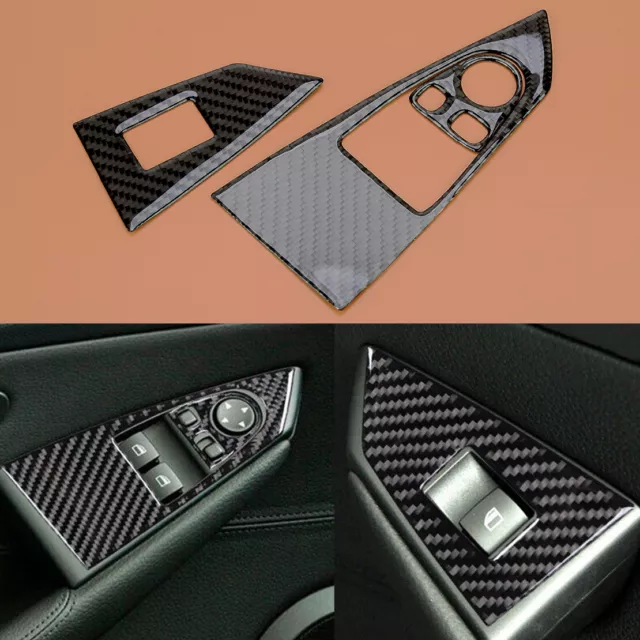 Carbon Fiber Window Lift Switch Cover Fit For BMW 6 Series E63 E64 2004-2010 cv