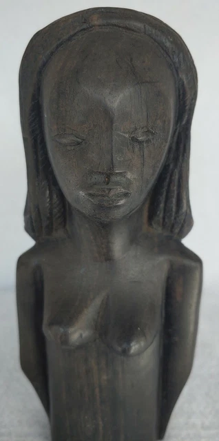 Old Vintage Carved Tribal Native African Woman Figure Statue Wood Carving
