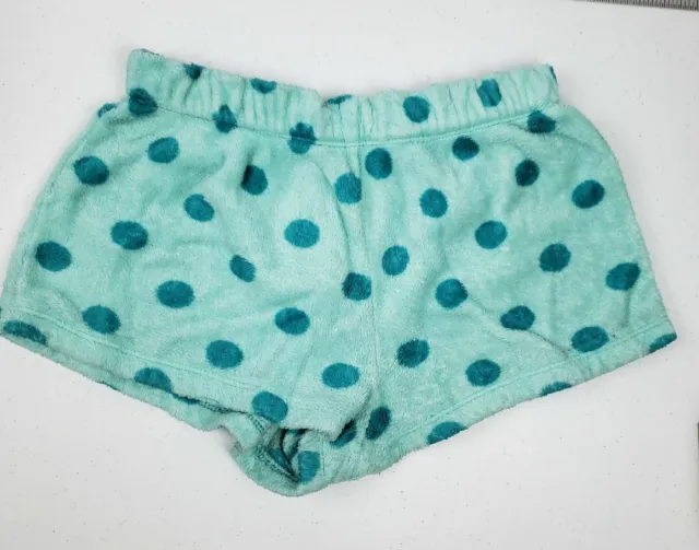 XHILARATION Sleepwear Womens Soft Pajama Shorts Blue-Green Polka Dots Size L