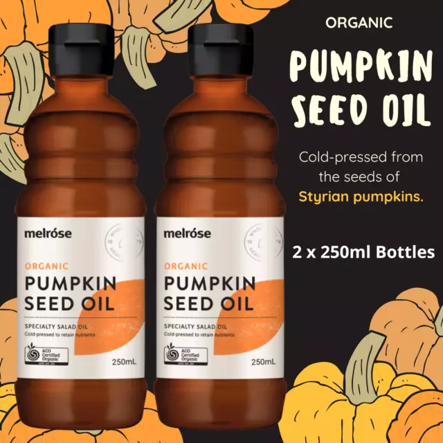 100% PURE ORGANIC STYRIAN  PUMPKIN SEED OIL - 500ml (2x 250ml). Melrose