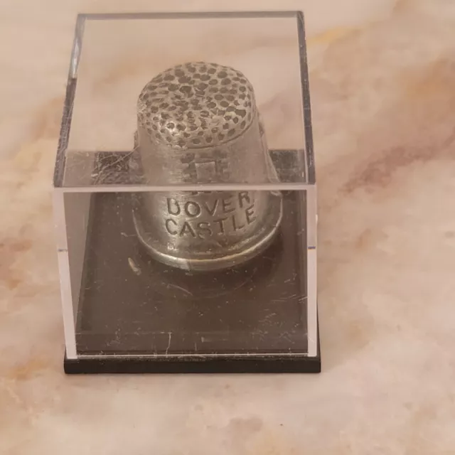 COLLECTABLE PEWTER THIMBLE 'DOVER CASTLE' KENT W/ Box