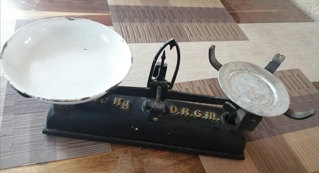 Alte Waage, D. R. G. M. bis 10 kg - funktionsfähig Vintage Antik Gusseisen