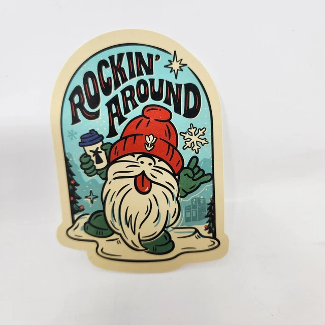 DUTCH BROS STICKER November 2023 Rockin' Around Santa Gnome £6.84