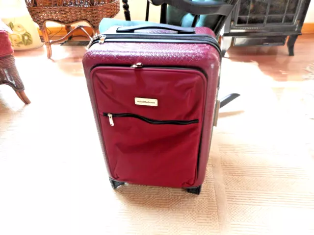 NEW Samantha Brown CROC HARDSIDE BAG 21" CARRYON  Burgundy w / USB Port NWT!