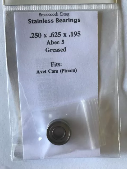 Smooth Drag AVET SX, MX, LX, JX Cam Pinion Stainless Steel Ball Bearing
