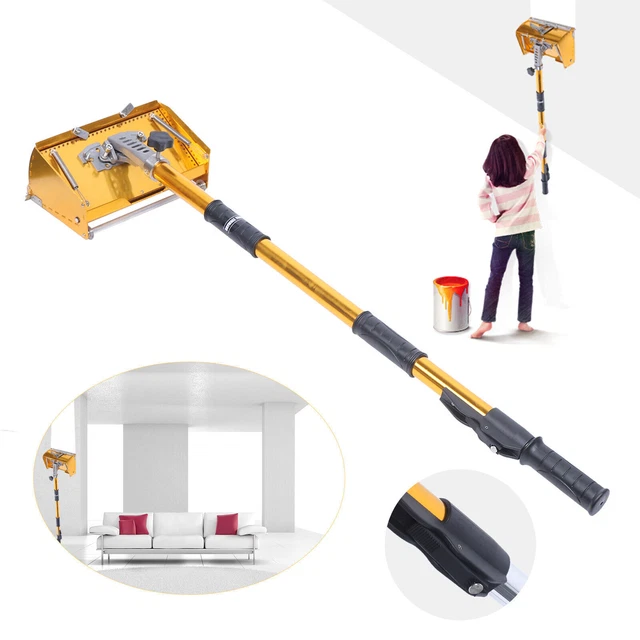 9.8" Drywall Taping Tools Flat Finishing Box Set w/ 40''-64'' Extendable Handle