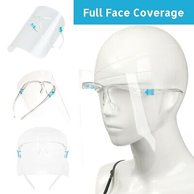 Face Cover Visor Anti-Fog Clear Screen with Glasses Cover Safety Protect L/P