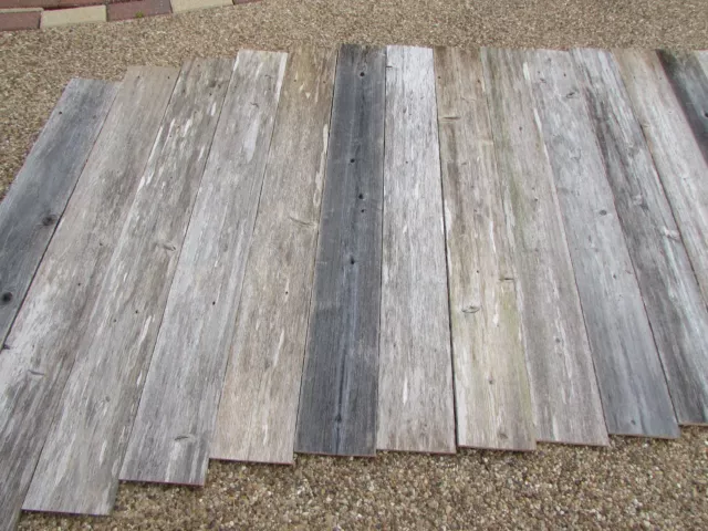 Reclaimed Old Fence Wood Boards   48" Weathered Barn Wood 62 Fence Boards Planks 2