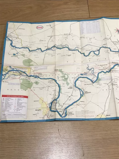 Map of the River Thames  1963  Richmond to Lechlade Edward Stanford Esso