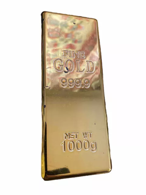 Fake Gold Bar Plate Bullion Door Stop Paper Weight Desk Office