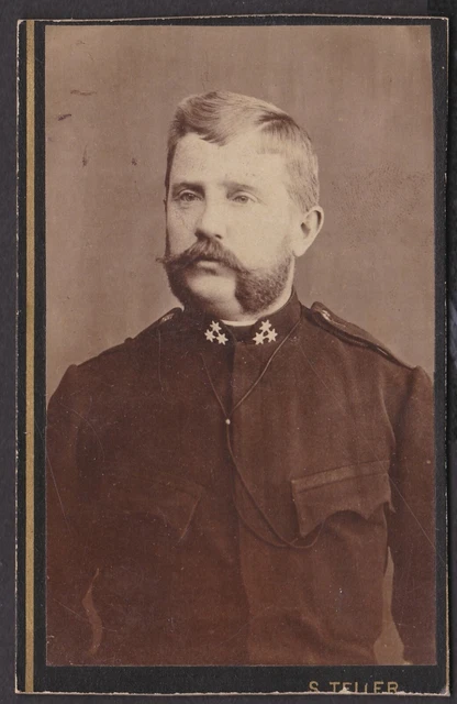 19038 Frühes Portrait Foto CDV KAB KuK Soldat Atelier S. Teller Wien