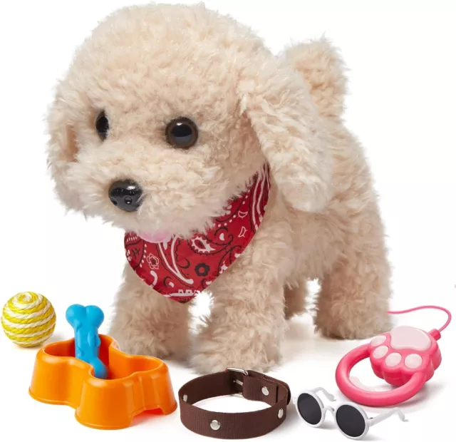 Remote Control Electronic Pets Dog Toy,Soft Cuddly Dog Toy Walks,Barks,Shake Tai
