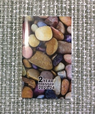 TWO YEAR POCKET Planner Calendar 2023-2024 Multi Color Pebble Stone