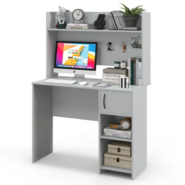 Computer Desk with Hutch Writing Workstation Home Office Open Display Shelf