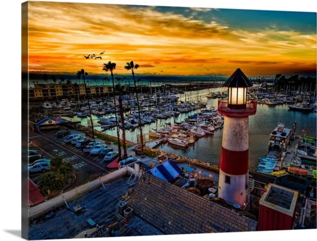 The little lighthouse in Oceanside at Canvas Wall Art Print, Ships & Boats Home