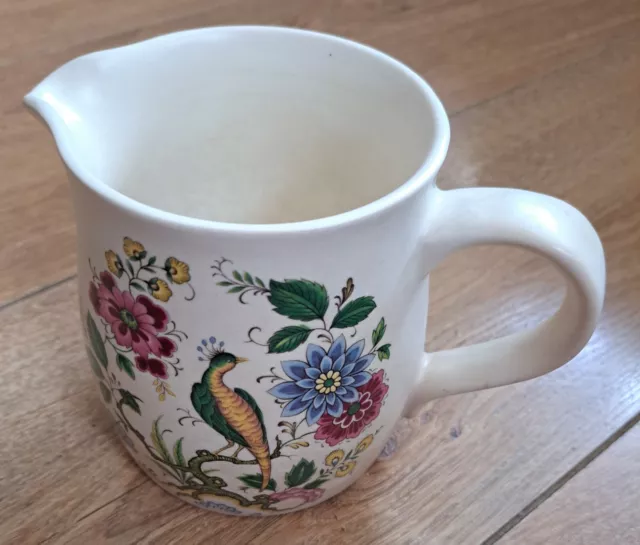 Purbeck ceramics swanage floral peacock multicoloured handled jug vintage