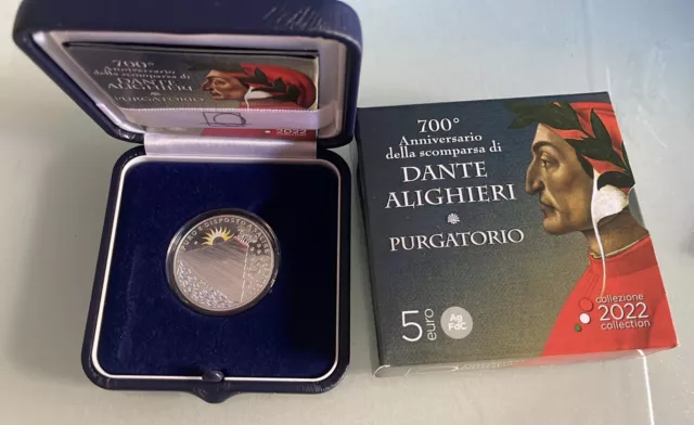 5 euro Dante Purgatorio 700° Anniversario della scomparsa di Dante Alighieri