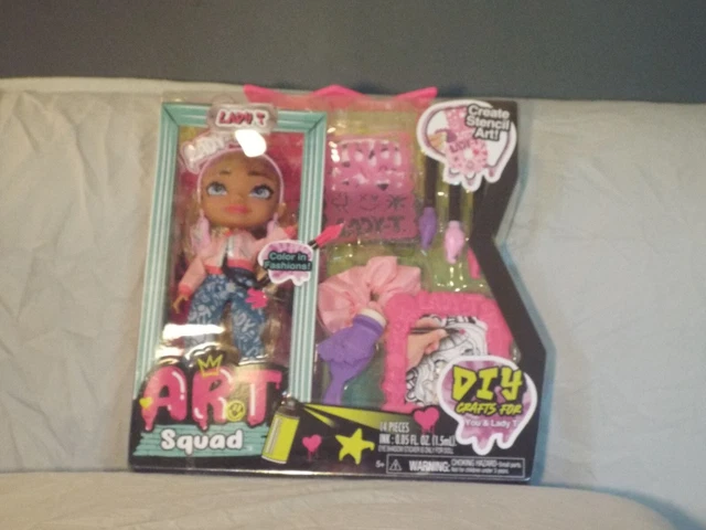 Art Squad Lady T 10-inch Doll With DIY Craft Stencil & Accessories - Fashion Art Toy - View #3
