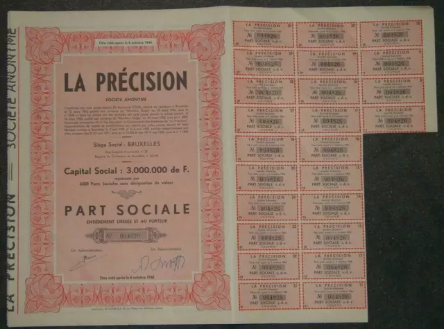 La Precision Societe  Anonyme 1953