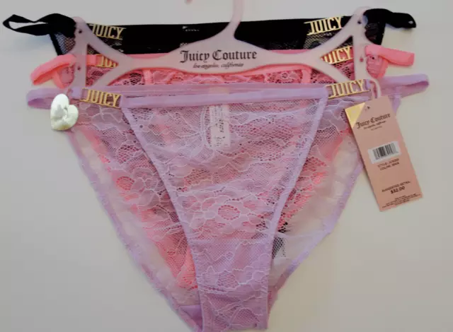 JUICY COUTURE WOMENS M L XL 5 Pack No Lines Logo Thong Panties Black White  Beige £28.12 - PicClick UK