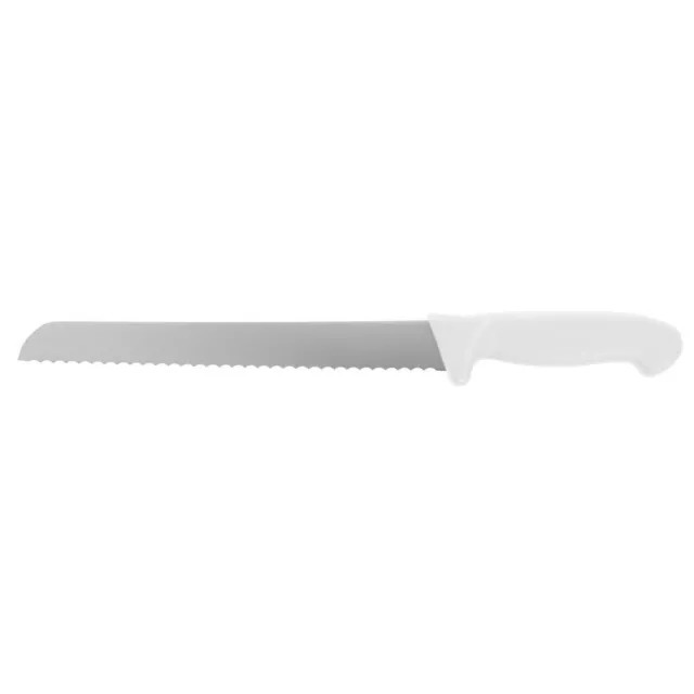 HUBERT® Bread Knife Stainless Steel with White Polypropylene Handle - 10" L